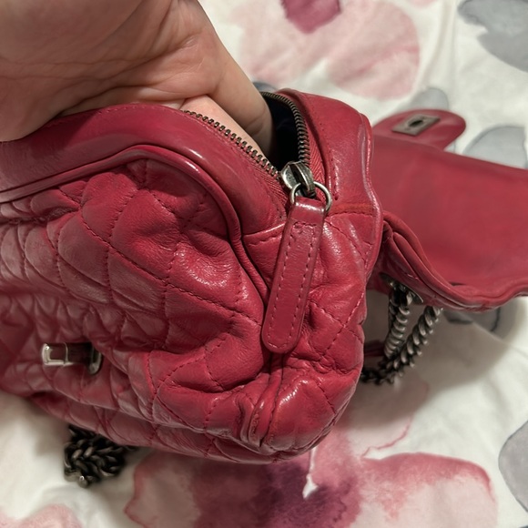 CHANEL Red Quilted Leather Easy Flap Bag - Picture 15 of 15